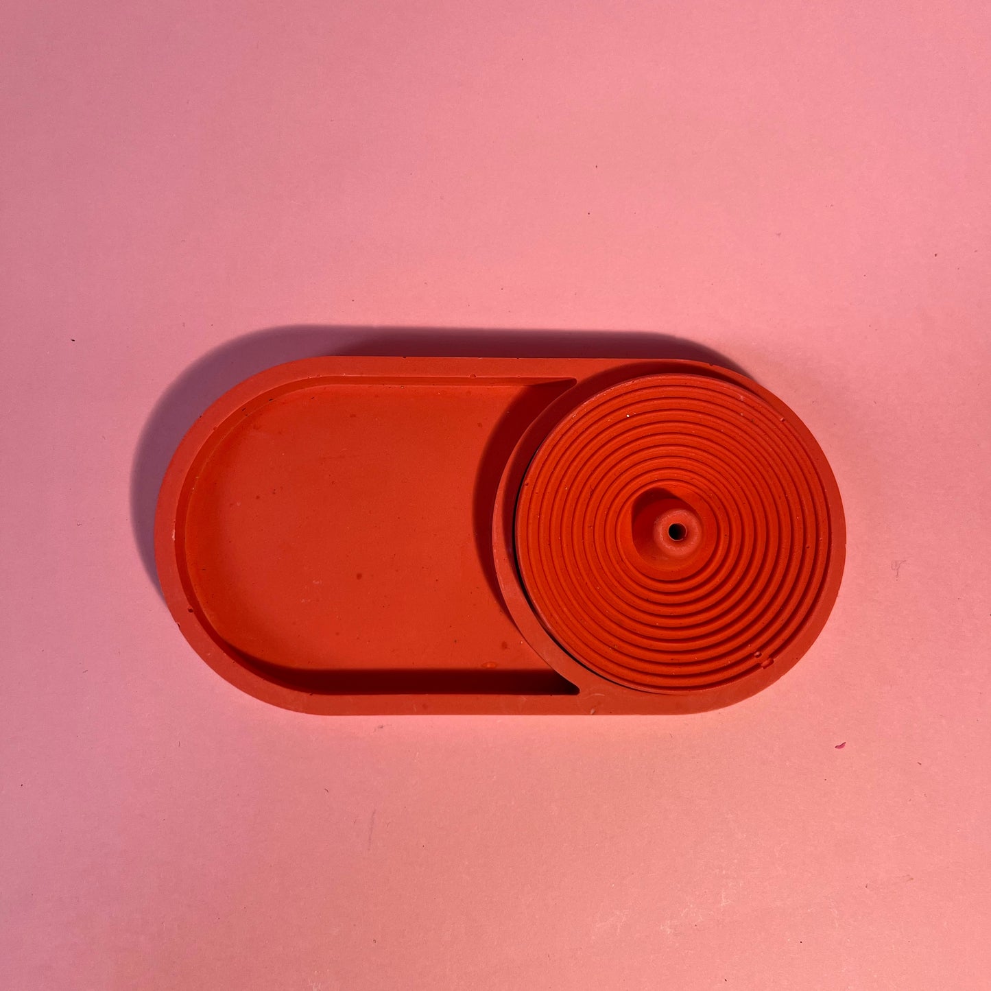 Ensemble plateau porte encens rouge