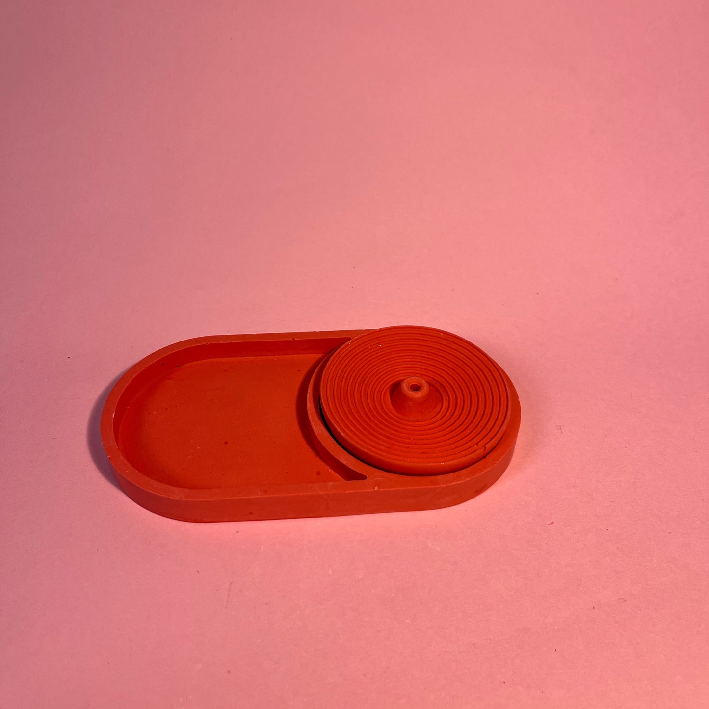 Ensemble plateau porte encens rouge