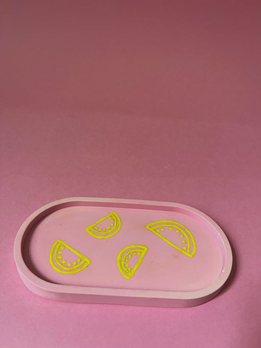 Vide poche jesmonite pastèque jaune