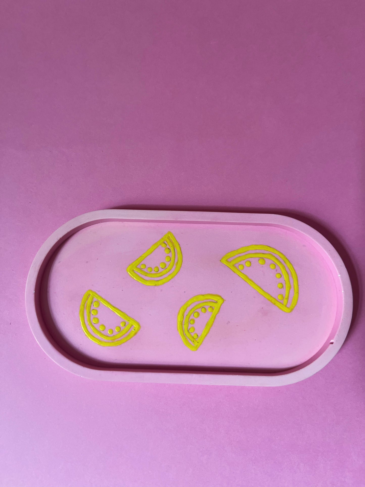Vide poche jesmonite pastèque jaune