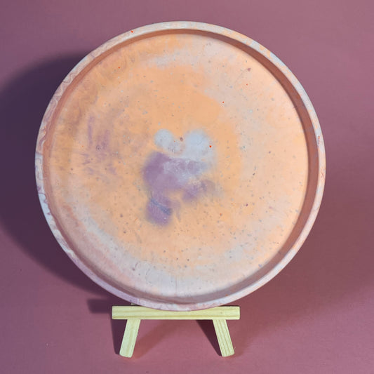 Plateau jesmonite rose orange mauve