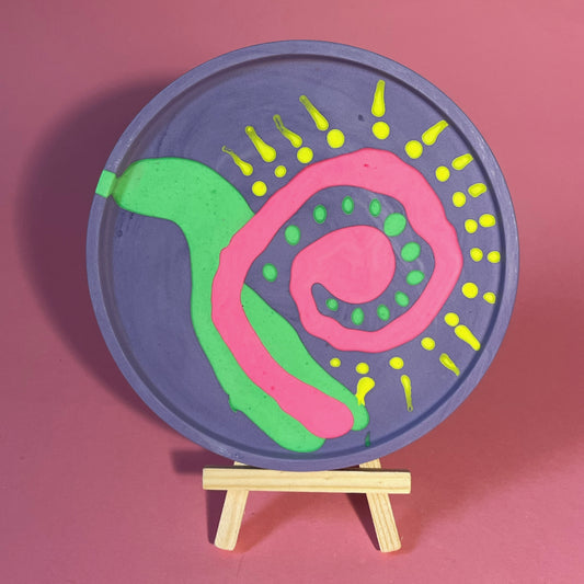 Plateau jesmonite fluo