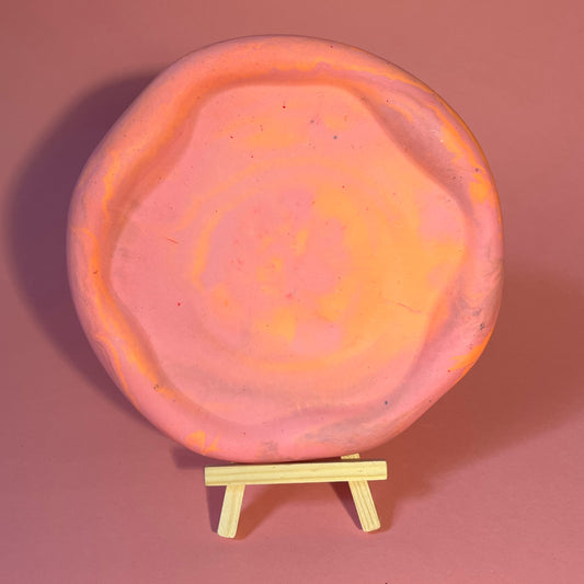Plateau jesmonite rose orange