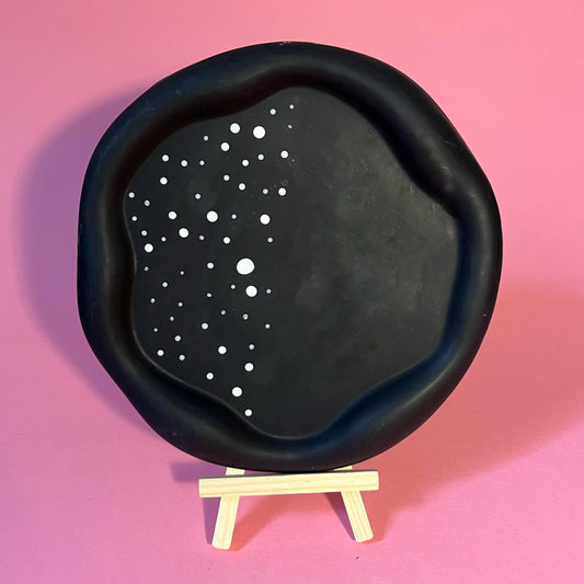 Plateau jesmonite noir poids blancs