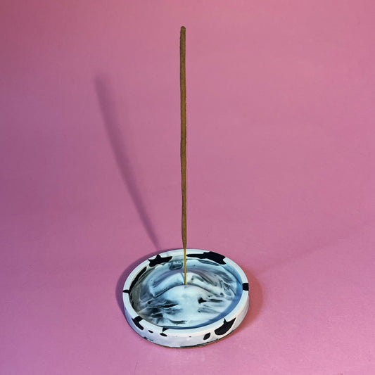 Porte encens bouche noir et blanc