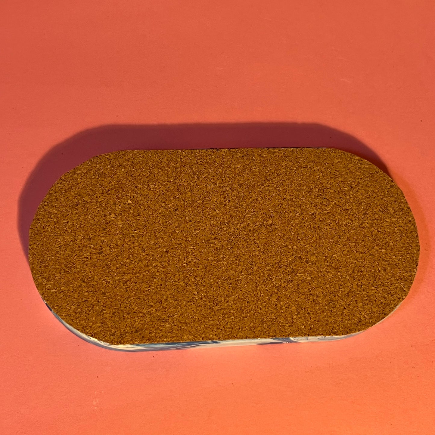 Plateau jesmonite oval fond marin