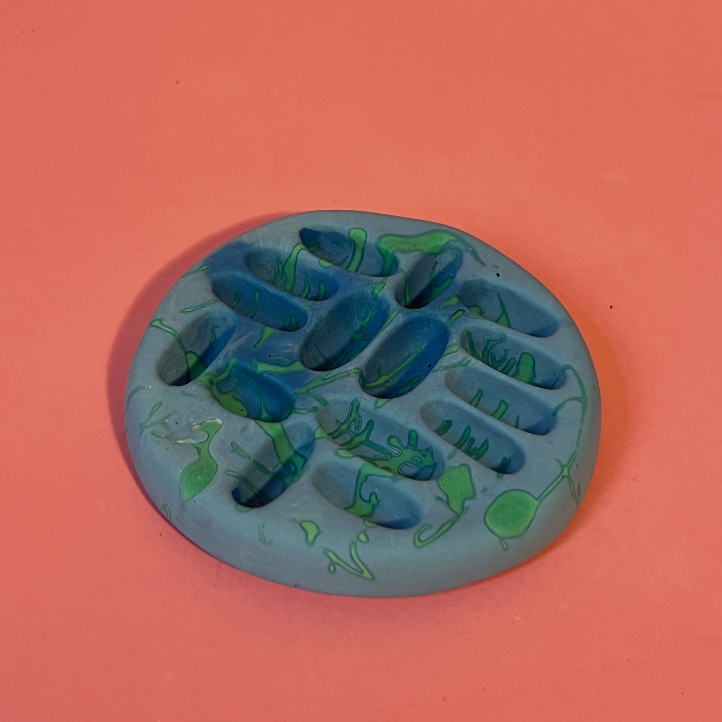 Porte bijoux bleu vert