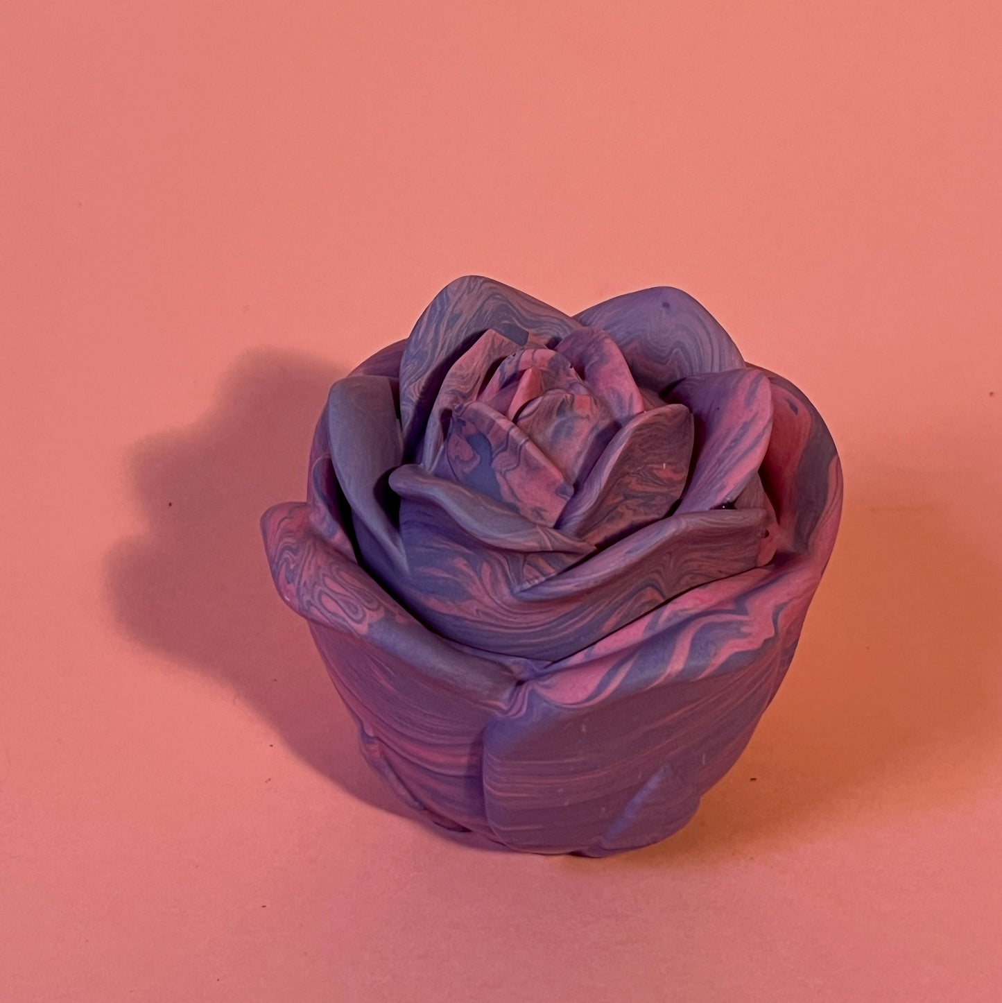 Boite fleur mauve rose
