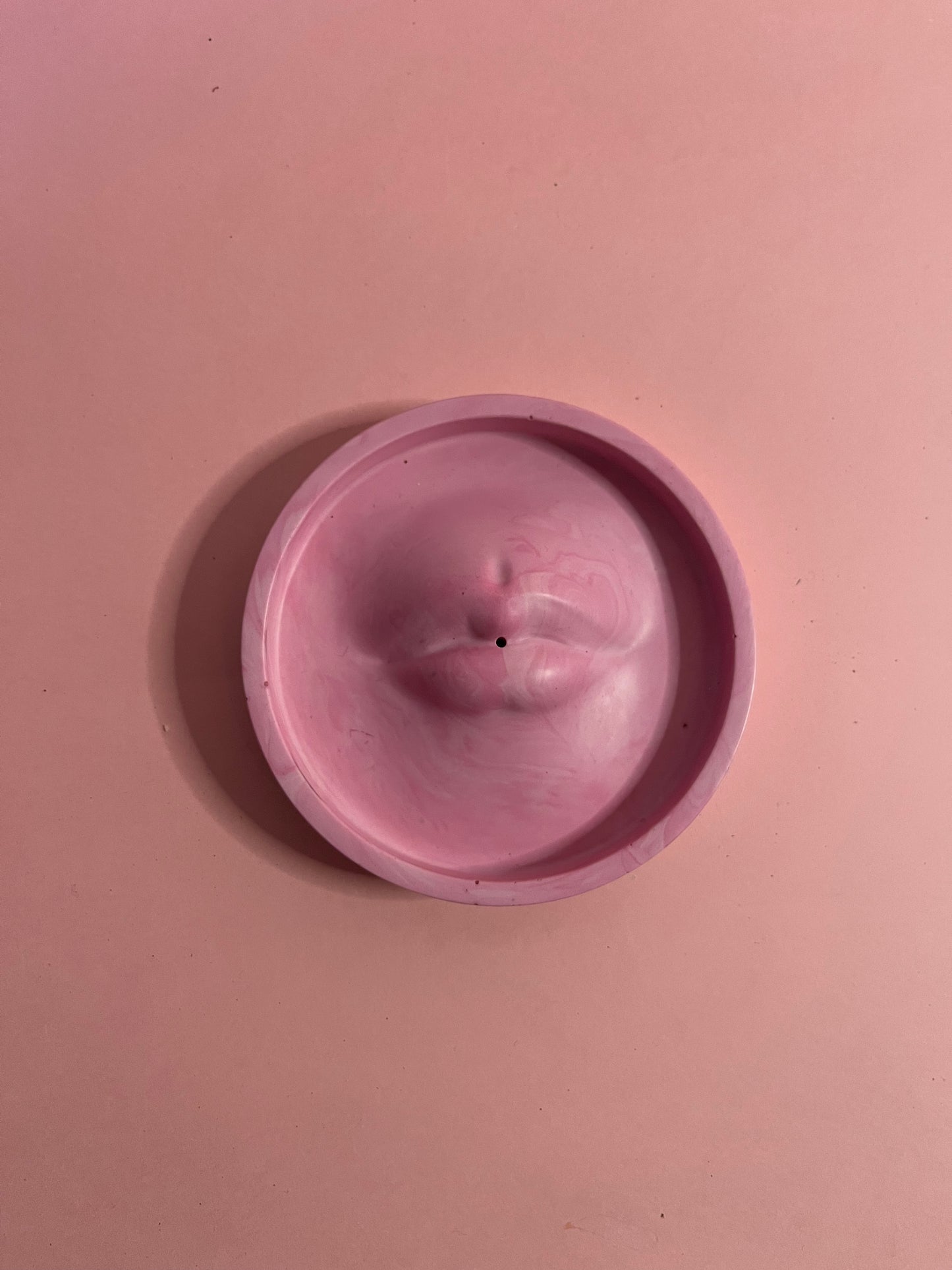 Porte encens rose marbré
