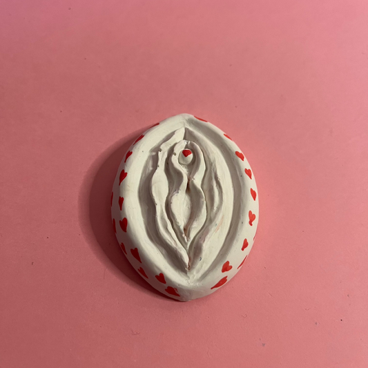 Aimant foufoune blanche et coeur