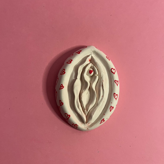 Aimant foufoune blanche à coeur