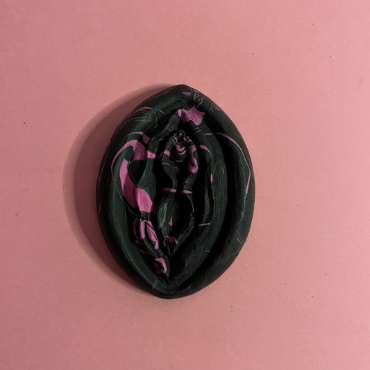 Aimant foufoune noir et rose