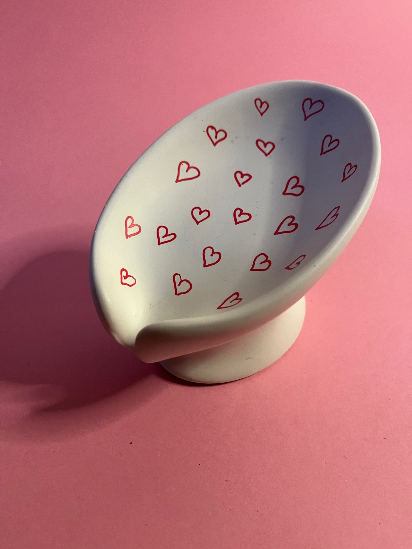 Porte savon blanc coeur
