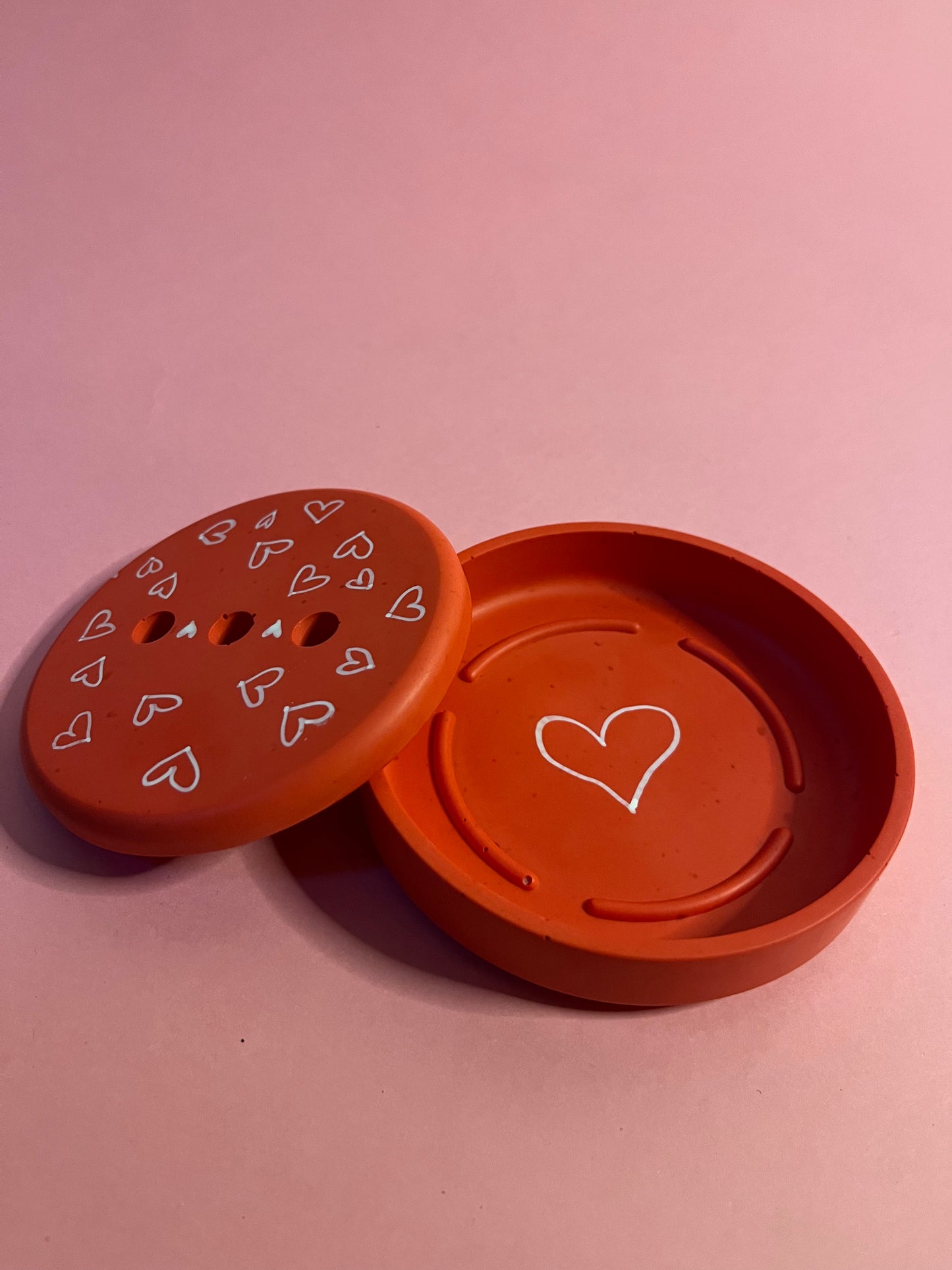 Porte savon rouge coeur