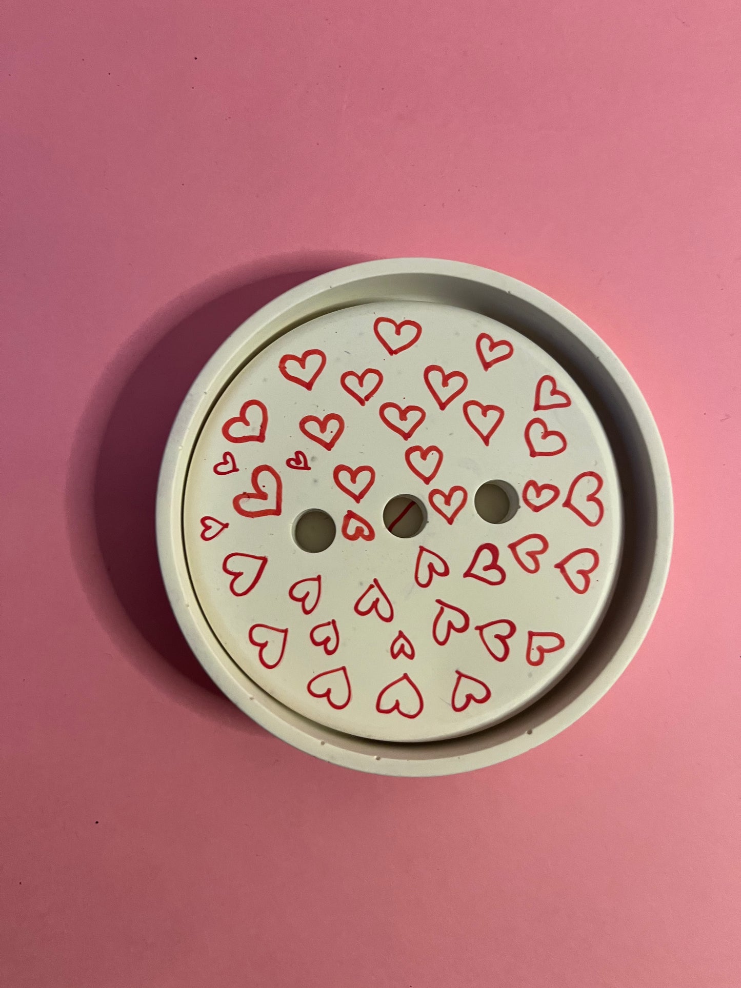 Porte savon blanc coeur