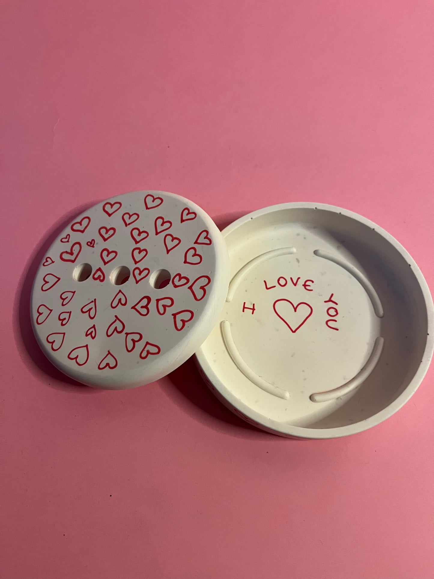 Porte savon blanc coeur