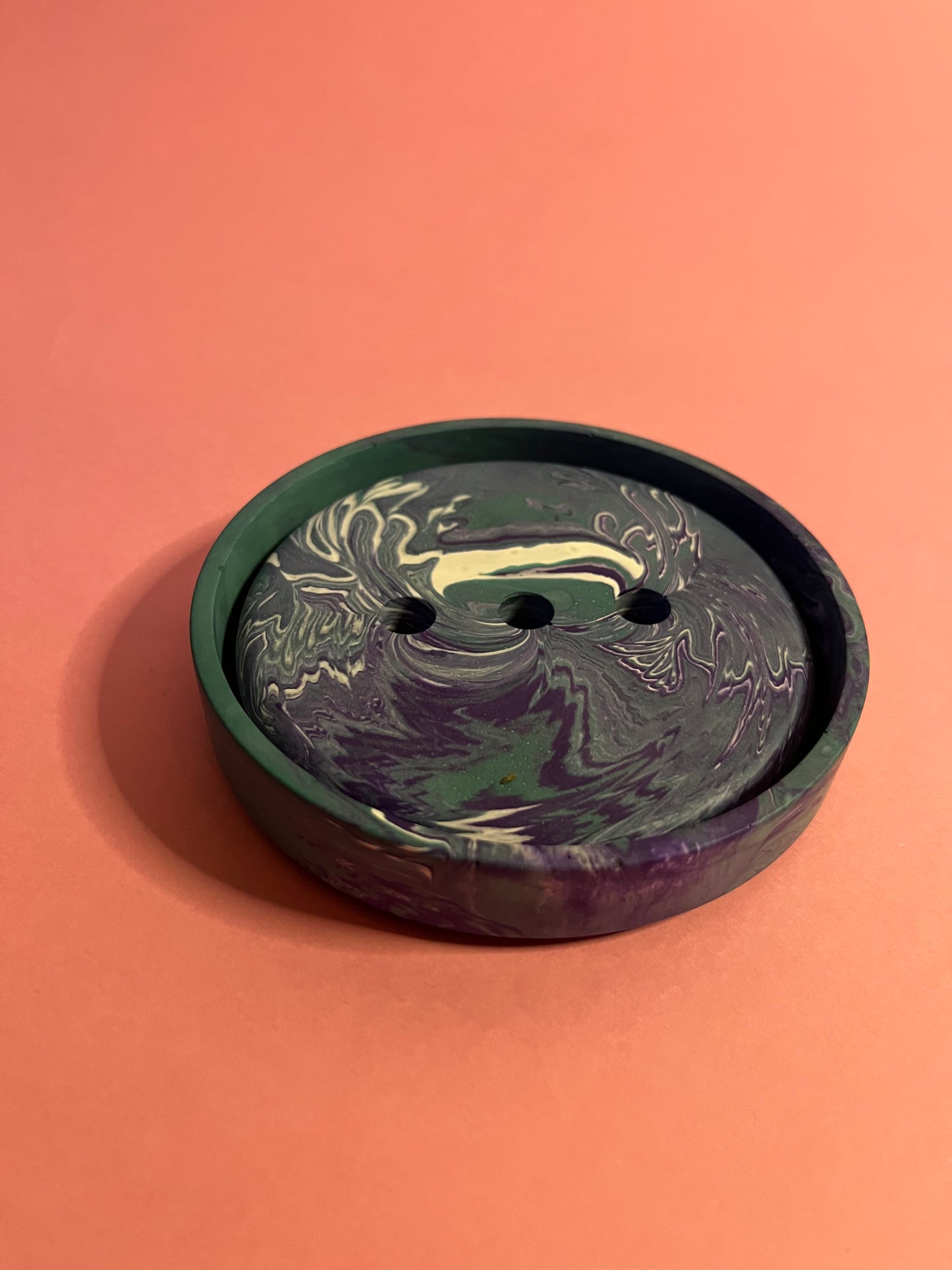 Porte savon mauve vert