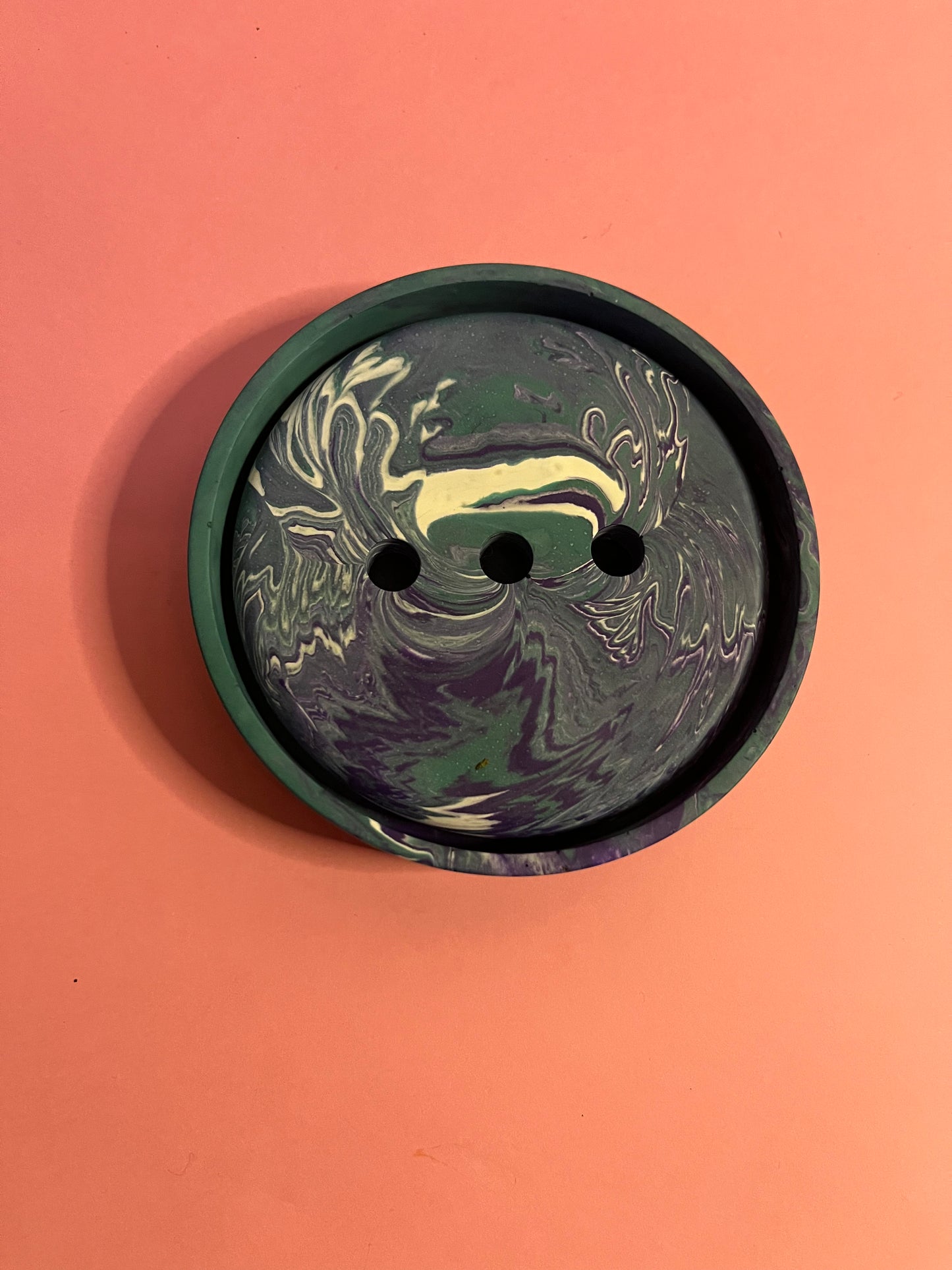 Porte savon mauve vert