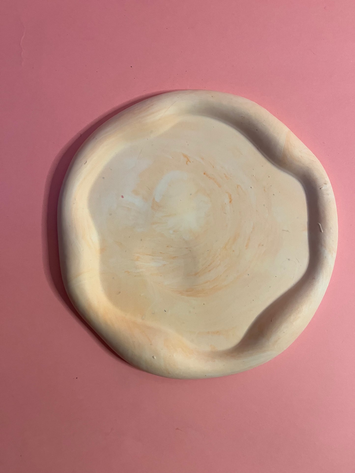 Plateau marbré orange