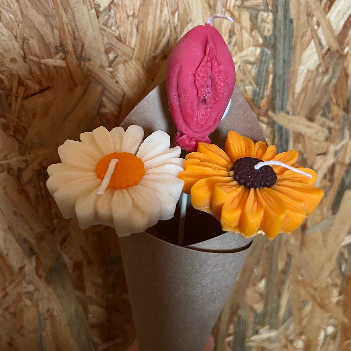 Bouquet foufoune et 2 marguerites