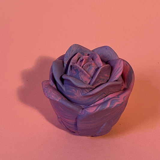 Boite fleur mauve rose
