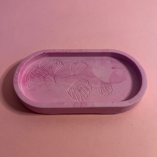 Plateau ginkgo rose marbré