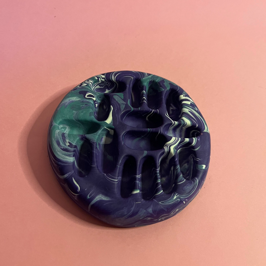 Porte bague mauve vert
