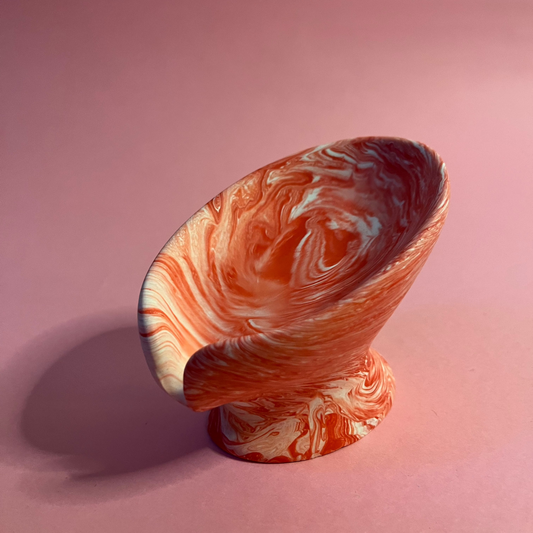 Porte savon rouge marbré