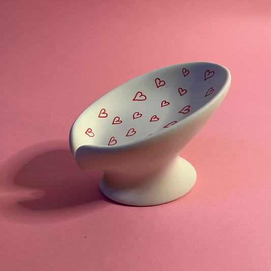 Porte savon blanc coeur