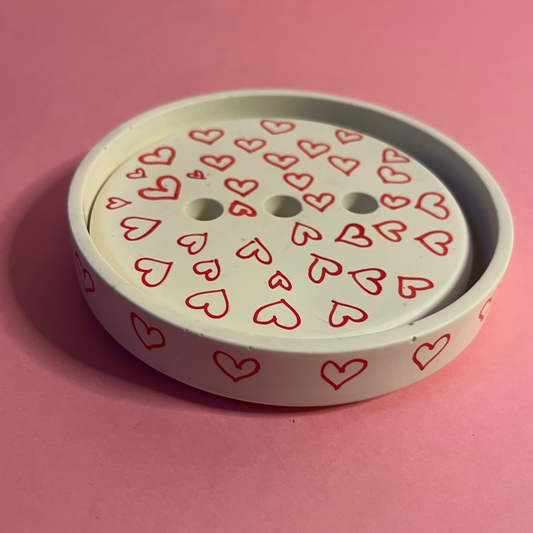 Porte savon blanc coeur