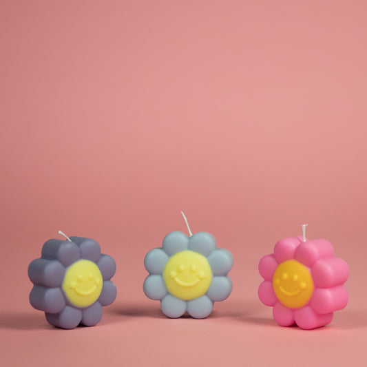 Bougies leus fleurs de bonheur